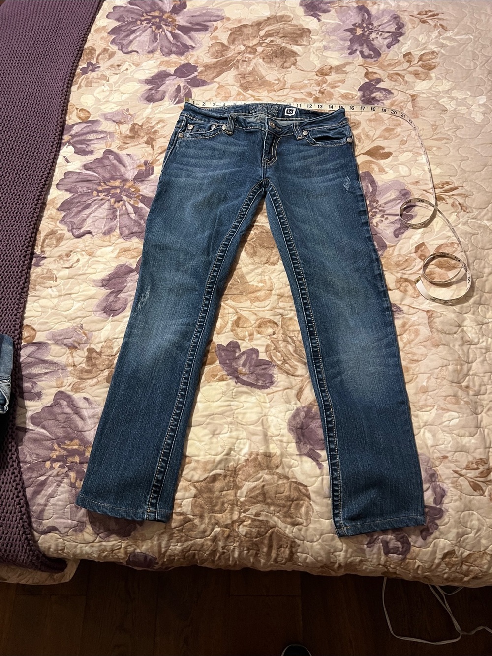 Miss Me Blue Distressed Straight Leg Jeans
